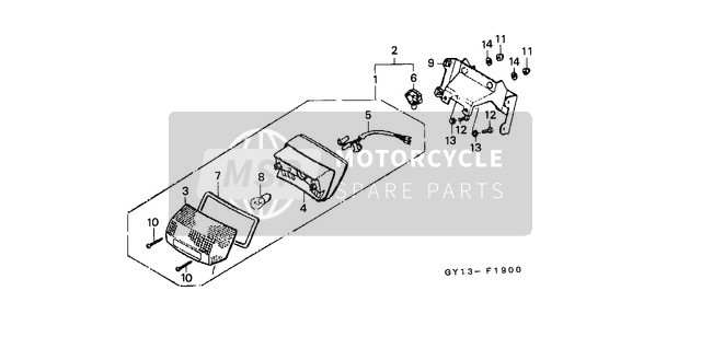 Honda SA50S 1995 Achterlicht voor een 1995 Honda SA50S